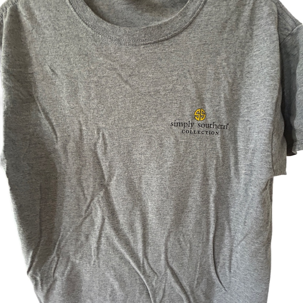 Simply Southern Gray Tee with Yellow Logo